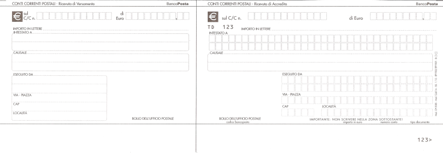 modulistica bollettino postale bianco